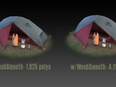 Low Poly Backpacking Gear Collection Low-poly 3D model