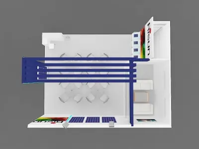 Exhibition stand 2 side open 3D model