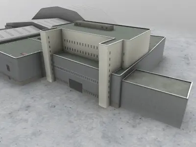 EGKK Hangar 2 Low-poly 3D model