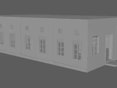 Old Abandoned building Low Poly Interior 3D Model 3D model