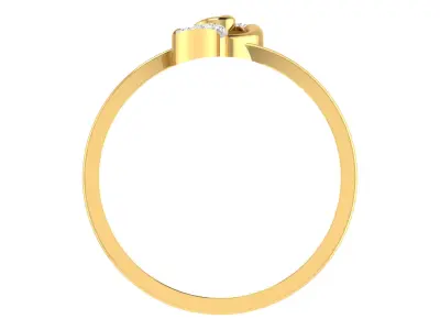 Light Weight Yellow Gold Diamond Ring  -EZ R-118 3D print model