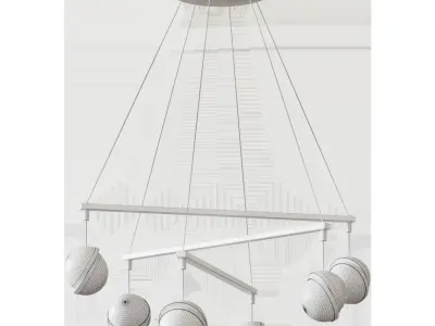 Kovacs Silver Slice 6 Light 30 Wide LED Crystal Chandelier 3D model