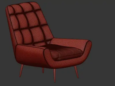 LOUNGE CHAIR GLODIS WHISKEY 3D model