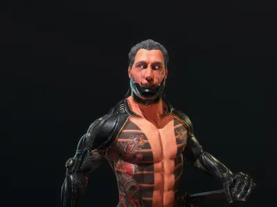 Cyborg Yasha rigged Low-poly 3D model