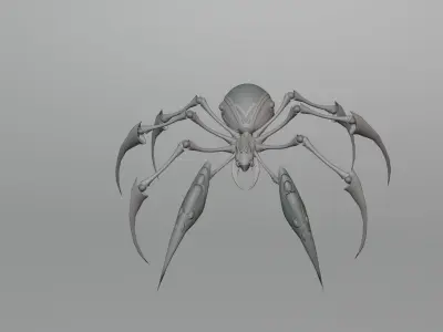 Mechanical Spider Low-poly 3D model