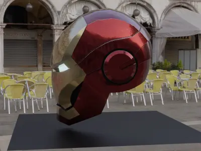 Iron Man helmet Low-poly 3D model