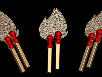 Diamond Light Matchstick Pendant  3D print model