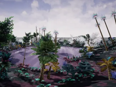 Alien Vegetation UNREAL Low-poly 3D model