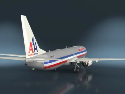  American Airlines Boeing 737-900 with Cabin and Doors Rigged for Cinema 4D 