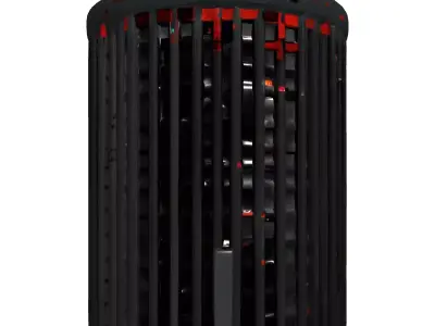 Weathered Urban Trash Bin Low-poly 3D model