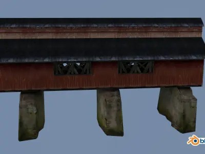 Modular Covered Bridge 3 Low-poly 3D model