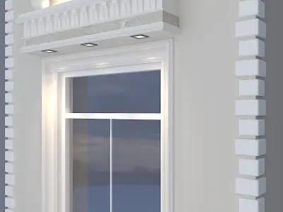 window wall with Low-poly 3D model