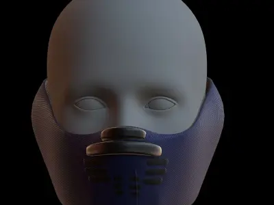 Gas mask helmet 3d model scifi Low-poly  Low-poly 3D model 166