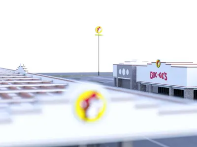 Buc-ees Gas Station with Parking Lot 3D model