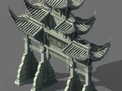 Tang-Street-Memorial Arch 06 3D model