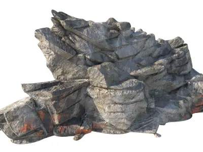 Cliff rock v11 Low-poly 3D model