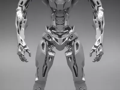 Cybernetic Titan Advanced Exoskeleton Warrior Low-Poly 3D Low-poly 3D model