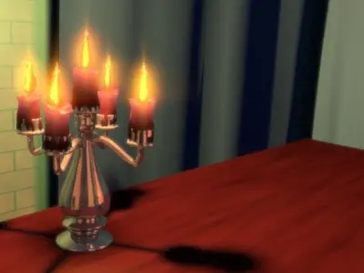 Weighted Candelabra with 5 candles 3D model