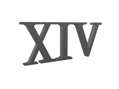 Roman Numerals 14 v1 001 Low-poly 3D model
