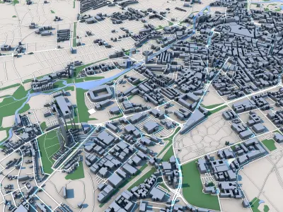 Leicester City United Kingdom 3D model