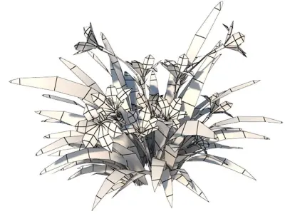 Babylon Blue Flower Low-poly 3D model