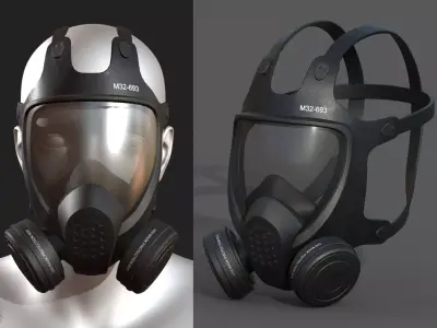 Gas mask helmet 3d safety isolated fantasy human  Low-poly 3D model