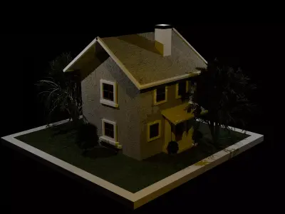 3D house Low-poly 3D model