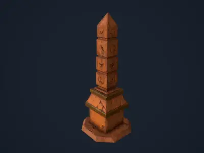 Obelisk 4 egyptian Low-poly 3D model