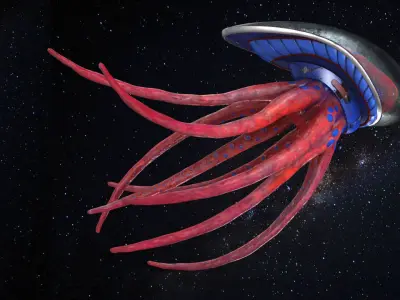 space octopus Low-poly 3D model