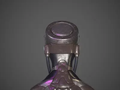 Robot Head Low-poly 3D model