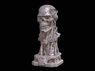 Cyber Reaper Bust High Poly for 3D Print 3D print model