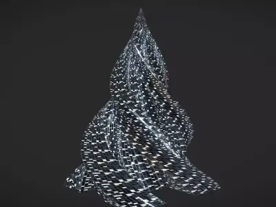 Pyramid Building Night Windows 3D model