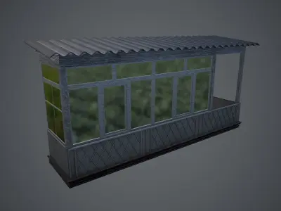 Classic closed balcony for house - 6 Low-poly 3D model Low-poly 3D model
