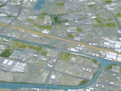 Changzhou Jiangsu China 75km Low-poly 3D model