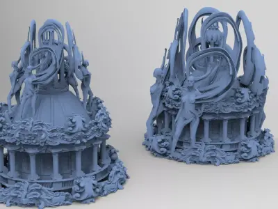 Art Deco Sun Global  towers  3D model