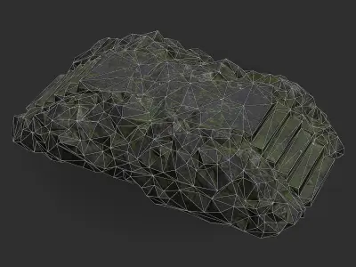 Stairs stone staircase 06 Low-poly 3D model