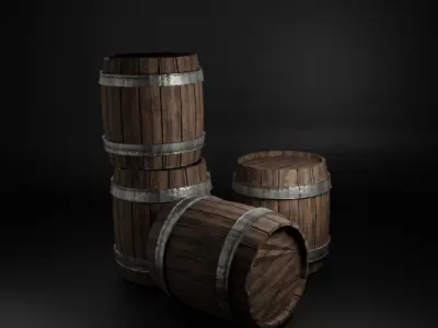 Game-Ready Barrel  PBR Textured Free 3D model