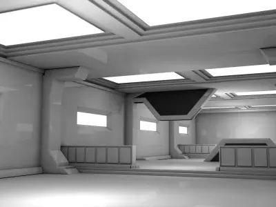 Sci Fi Room Low-poly 3D model