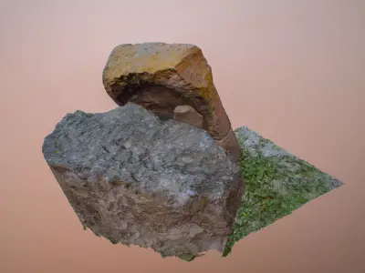 Cross stone 3D model
