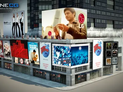 NYC Building Bertelsmann Low-poly 3D model