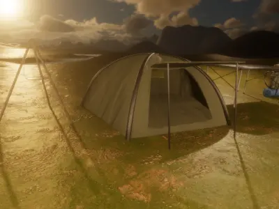 Survival Camp Props Pack - Game Ready Low-poly 3D model