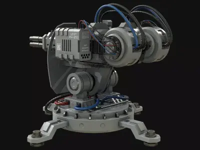 Turret Concept-2-Grey 3D model