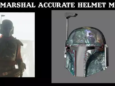 The Marshal Cobb Vanth Mandalorian Accurate Helmet 3D model