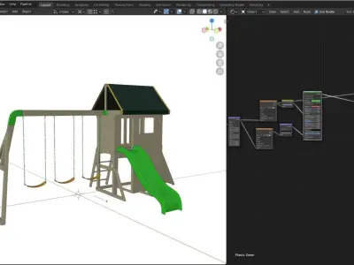 Kids Play Area Low-poly 3D model
