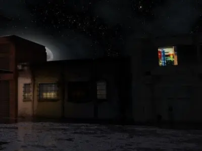 Night Street Low-poly 3D model