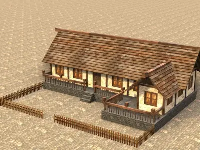 Medieval house sixteen 3 Low-poly 3D model