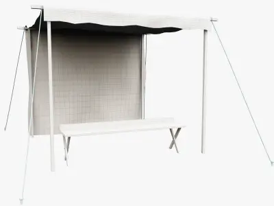 Market Stall Cotton Low-poly 3D model