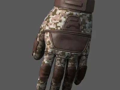 Gloves protection camouflage scifi fantasy military  Low-poly 3D model