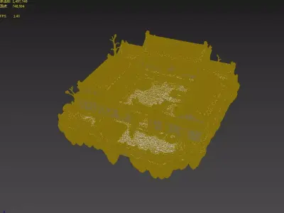 courtyard snow scenery 3D model