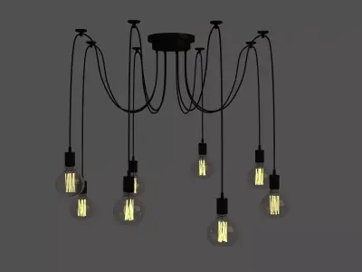 Rod RChandelier Nordicetro Pendant Light 3D model